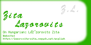 zita lazorovits business card